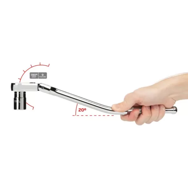 TEKTON 1/2 in. Drive x 14 in. Flex Head Bent Handle Ratchet