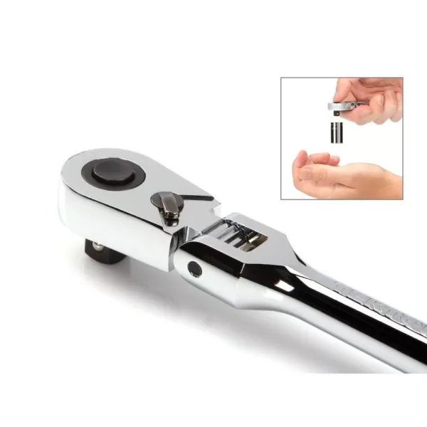 TEKTON 1/2 in. Drive x 14 in. Flex Head Quick-Release Bent Handle Ratchet