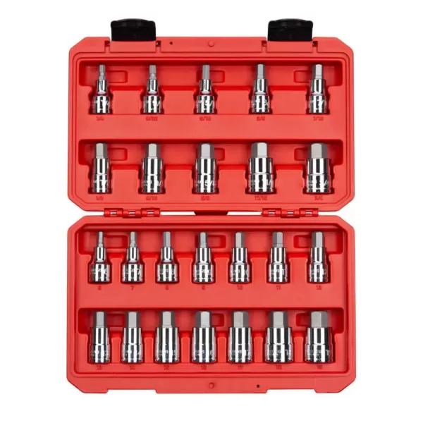 TEKTON 1/2 in. Drive Hex Bit Socket Set (24-Piece)