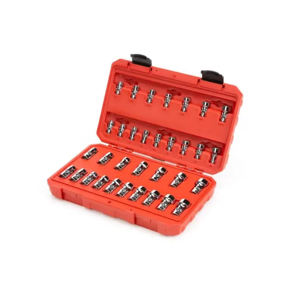 TEKTON 1/4, 3/8 in. Drive Universal Joint Socket Set (33-Piece)