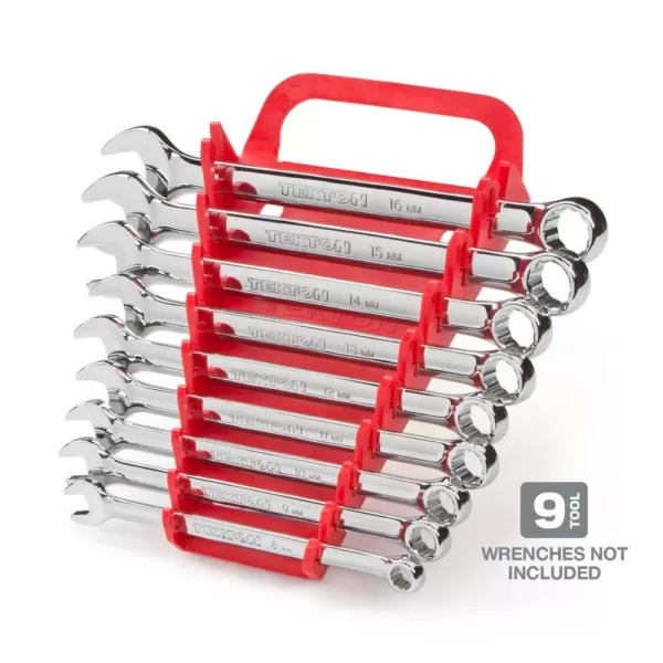 TEKTON 5 in. 9-Tool Store-and-Go Wrench Rack Keeper in Red