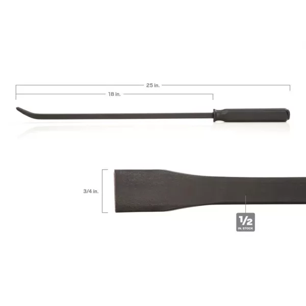 TEKTON 25 in. Angled Tip Handled Pry Bar with Striking Cap