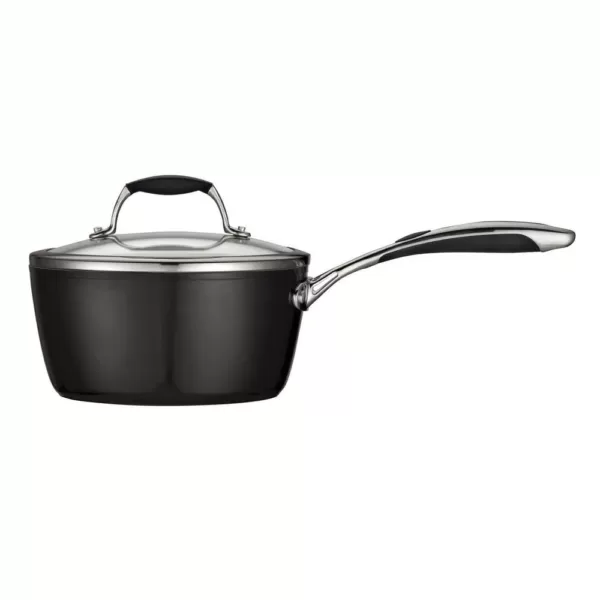 Tramontina Gourmet Ceramica Deluxe 3 qt. Aluminum Ceramic Nonstick Sauce Pan in Metallic Black with Glass Lid