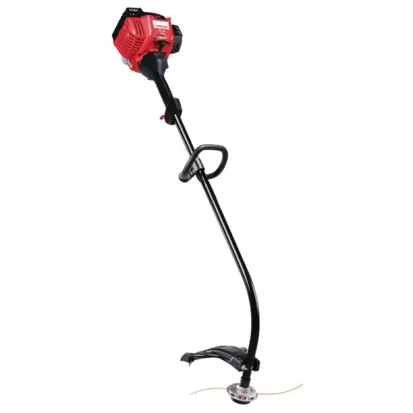 Troy-Bilt 25 cc 2-Cycle Curved Shaft Gas Trimmer with Fixed Line Trimmer Head