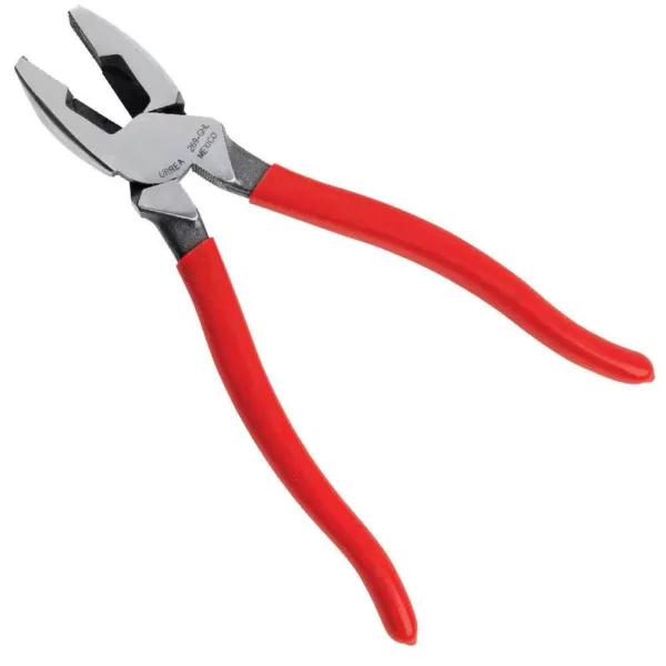 URREA 8-1/2 in. Long Rubber Grip Side-Cutting High Leverage Electrician's Pliers