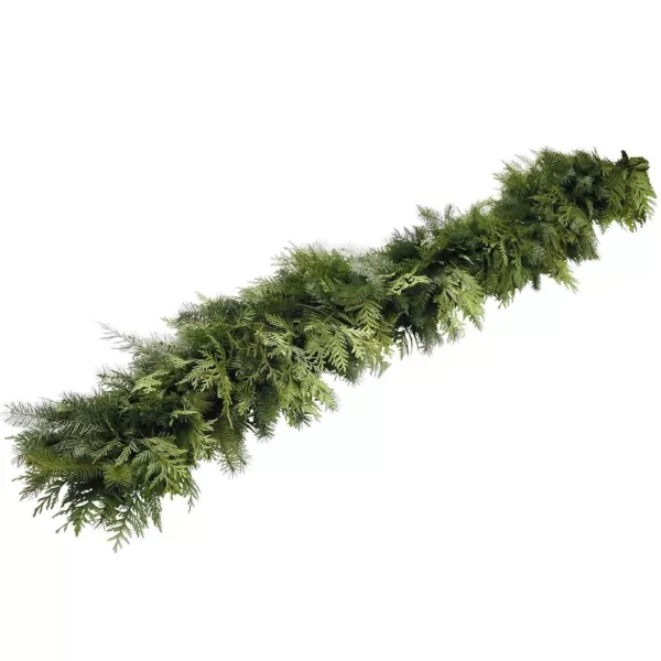 VAN ZYVERDEN 10 ft. Live Fresh Cut Pacific Northwest Douglas and Cedar Mix Coil Garland