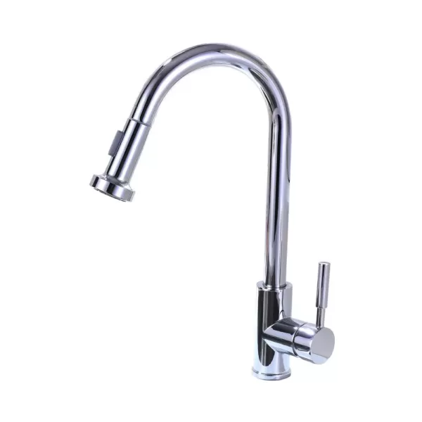 Vanity Art 8.86 in. Single-Handle Pull-Down Sprayer Kitchen Faucet in Chrome