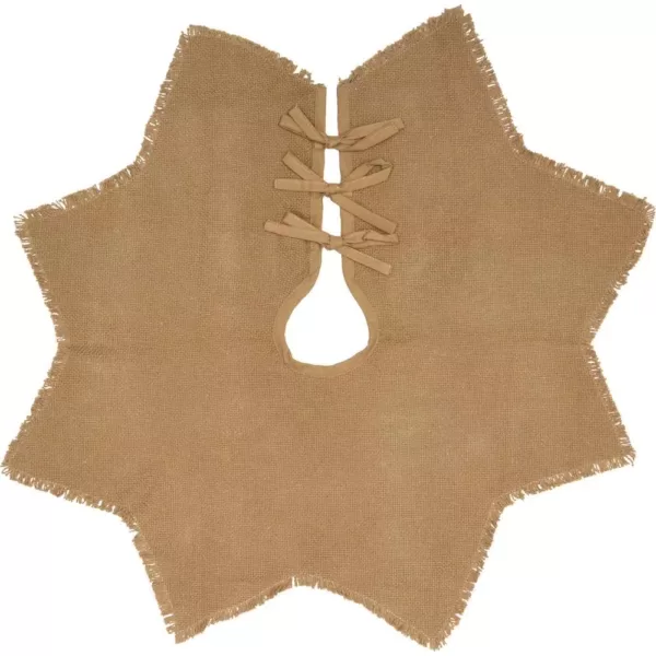 VHC Brands 21 in. Burlap Natural Tan Farmhouse Christmas Decor Mini Tree Skirt