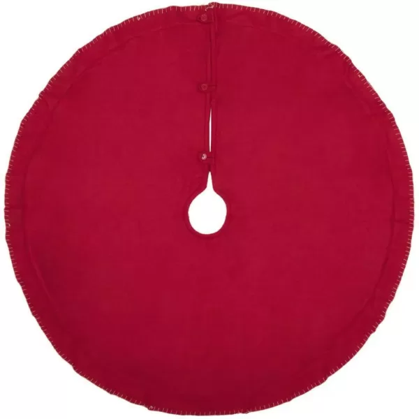 VHC Brands 48 in. Claren Cherry Red Rustic Christmas Decor Tree Skirt