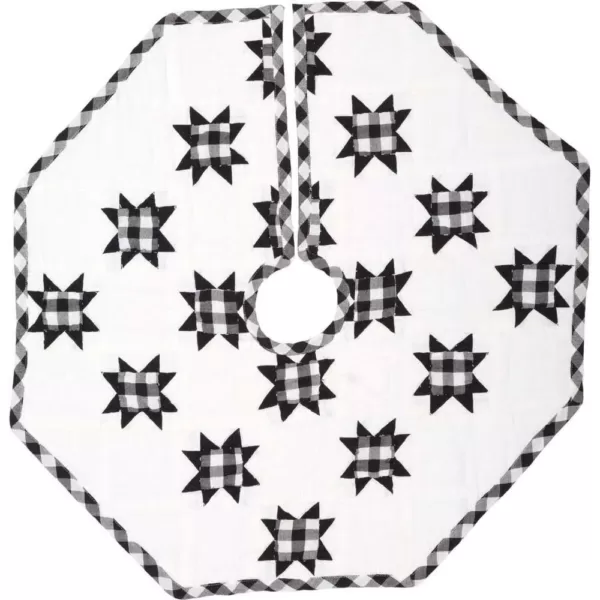 VHC Brands 21 in. Black Emmie Farmhouse Christmas Decor Patchwork Tree Skirt