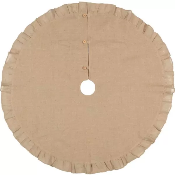 VHC Brands 48 in. Jute Burlap Natural Tan Holiday Rustic and Lodge Decor Tree Skirt