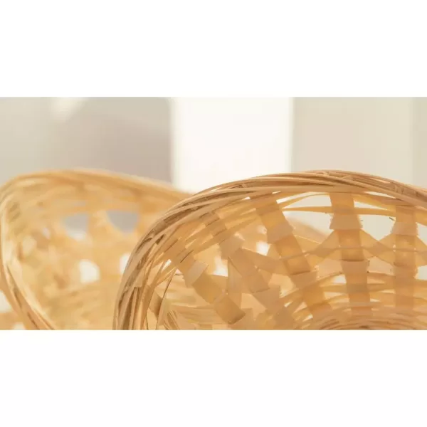 Vintiquewise Natural Bamboo Oval Storage Bread Basket Storage Display Trays (Set of 5)