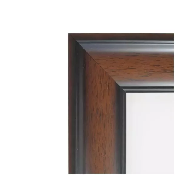 Amanti Art Cyprus 45 in. W x 35 in. H Framed Rectangular Beveled Edge Bathroom Vanity Mirror in Walnut