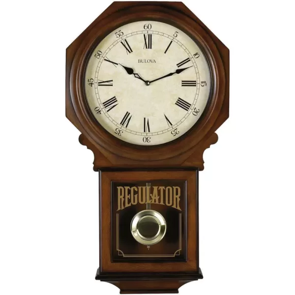 Bulova 25 in. H x 13.75 in. W Pendulum Chime Wall Clock