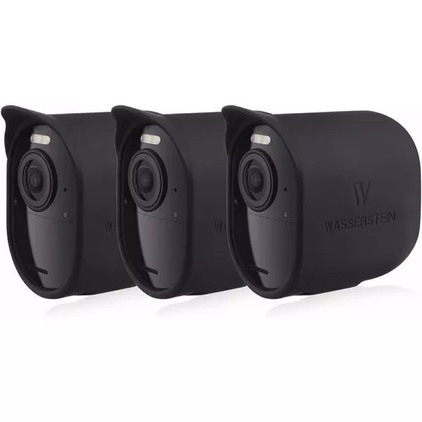 Wasserstein Arlo Ultra/Ultra 2 and Pro 3/Pro 4 Protective Sunroof Silicone Skins - Protect Your Arlo Camera (3-Pack, Black)