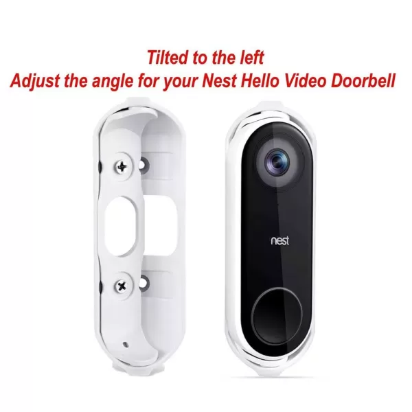 Wasserstein Adjustable Angle Wall Mount for Google Nest Hello Video Doorbell - Adjust Your Nest Hello Doorbell Flexibly, White