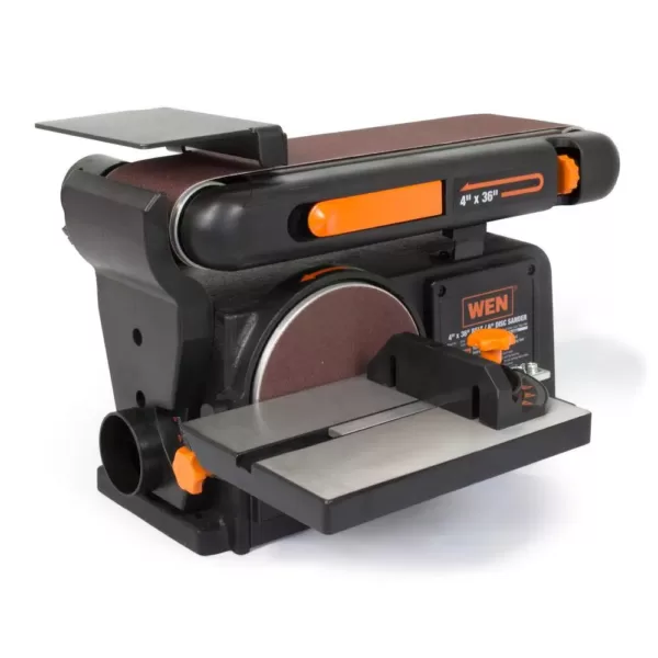 WEN 4.3 Amp Corded 4 in. x 36 in. Belt and 6 in. Disc Sander with Cast Iron Base