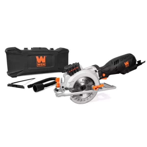 WEN 5 Amp 4-1/2 in. Beveling Compact Circular Saw with Laser and Carrying Case