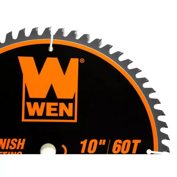 WEN 10 in. 60-Tooth Fine-Finish Professional Woodworking Saw Blade for Miter Saws and Table Saws