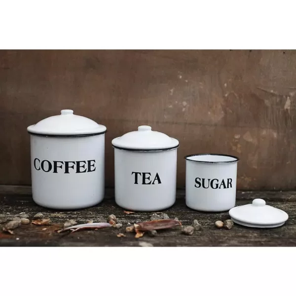 3R Studios 3-Piece Metal Canister Set with Labels