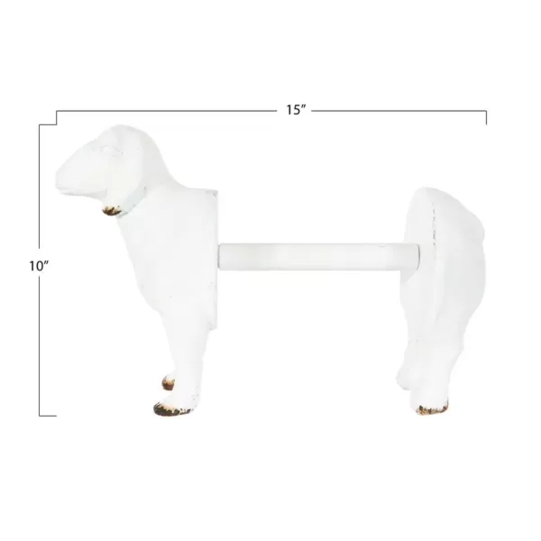 3R Studios Freestanding White Sheep Shaped Paper Towel Holder