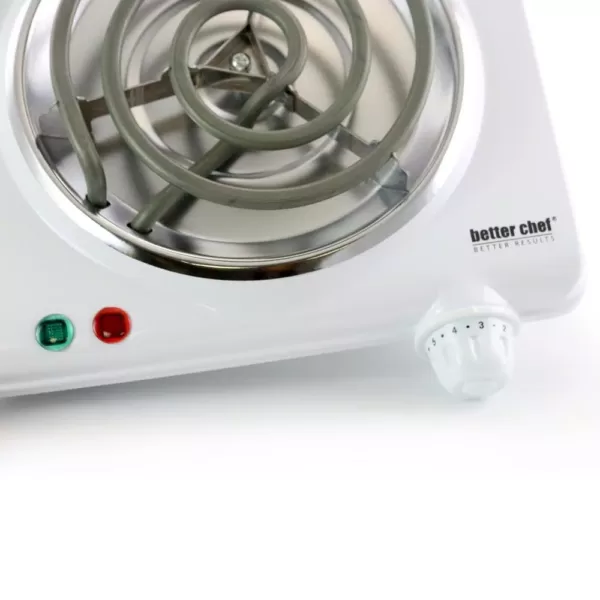 Better Chef Single Burner 7 in. White Electric Portable Countertop Hot Plate with Thermostat