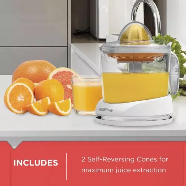 BLACK+DECKER Two-Cone 34 fl. oz. White Citrus Juicer