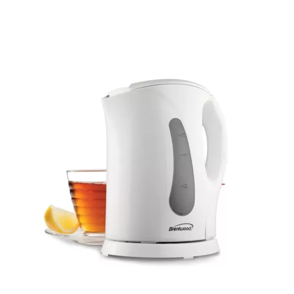 Brentwood Appliances 4-Cup White Cordless Plastic Tea Electric Kettle