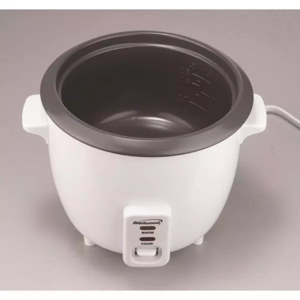 Brentwood Appliances 5-Cup White Rice Cooker with Food Steamer