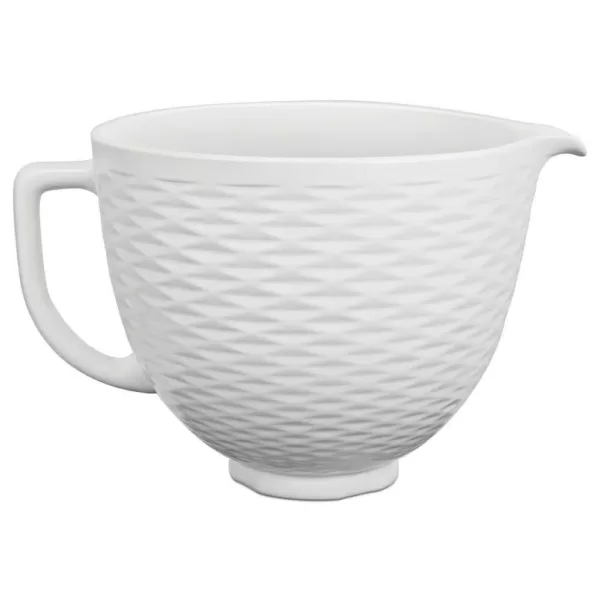 KitchenAid 5 Qt. White Chocolate Textured Ceramic Bowl