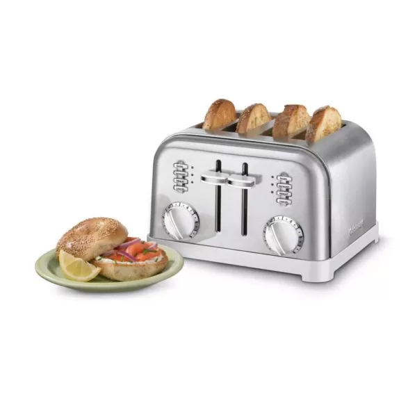 Cuisinart Classic Series 4-Slice White Wide Slot Toaster with Crumb Tray