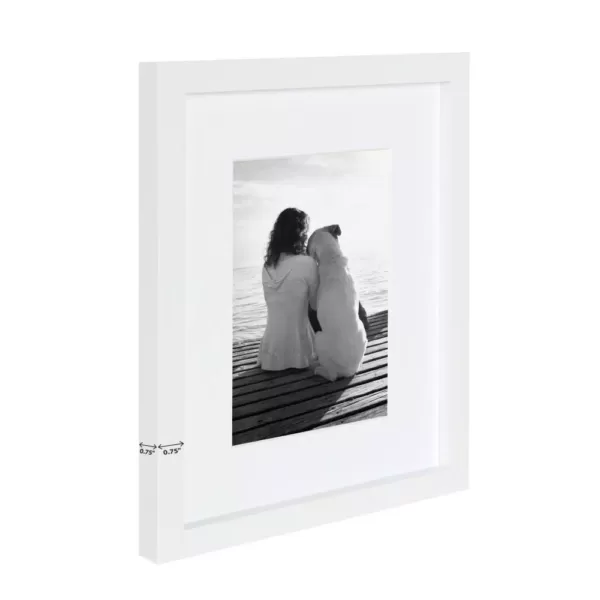 DesignOvation Gallery 8 in. x 10 in. Matted to 5 in. x 7 in. White Picture Frame (Set of 4)