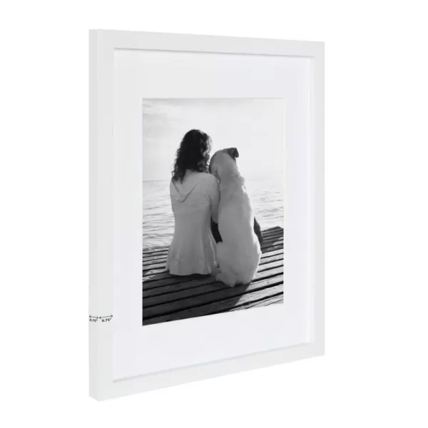 DesignOvation Gallery 11 in. x 14 in. Matted to 8 in. x 10 in. White Picture Frame (Set of 4)