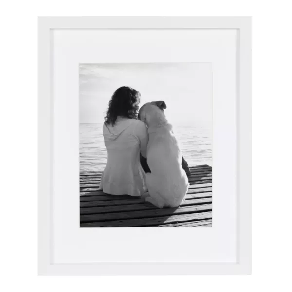 DesignOvation Gallery 11 in. x 14 in. Matted to 8 in. x 10 in. White Picture Frame (Set of 4)