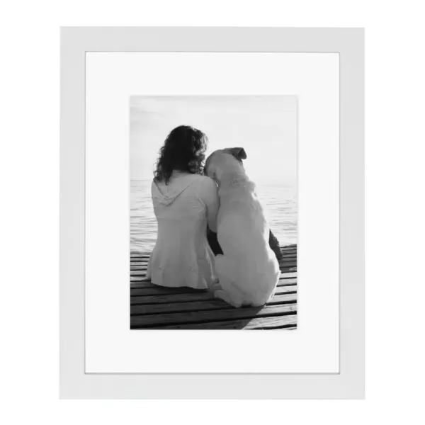 DesignOvation Gallery 8x10 Float White Picture Frame (Set of 4)