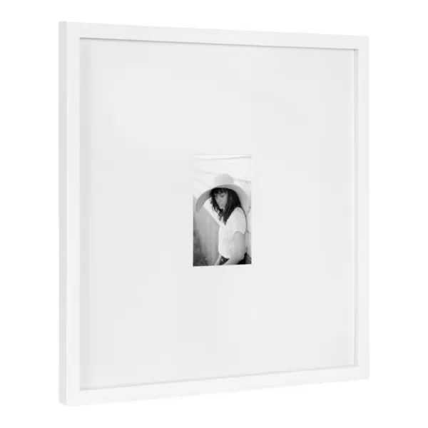 DesignOvation Gallery 17 in. x 17 in. matted to 4 in. x 6 in. White Picture Frame