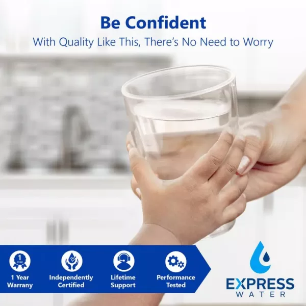 Express Water Express Water Reverse Osmosis Alkaline Water Filtration System – 10 Stage RO Water Filter with Faucet and Tank – 50 GPD