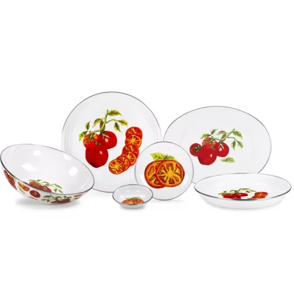 Golden Rabbit Tomatoes 15.5 in. Enamelware Serving Tray