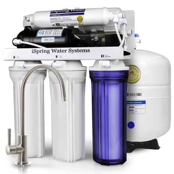 ISPRING Maximum Performance Under Sink Reverse Osmosis Drinking Water Filtration System with Booster Pump