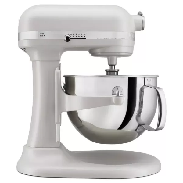 KitchenAid Professional 600 Series 6 Qt. 10-Speed Stand Mixer with Mixer Attachments -Milkshake White