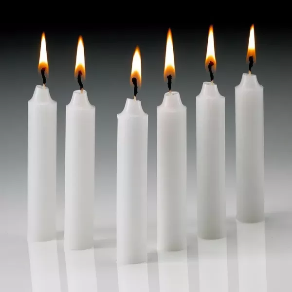 Light In The Dark 4 in. x 1/2 in. Thick White Taper Candles (Set of 60)