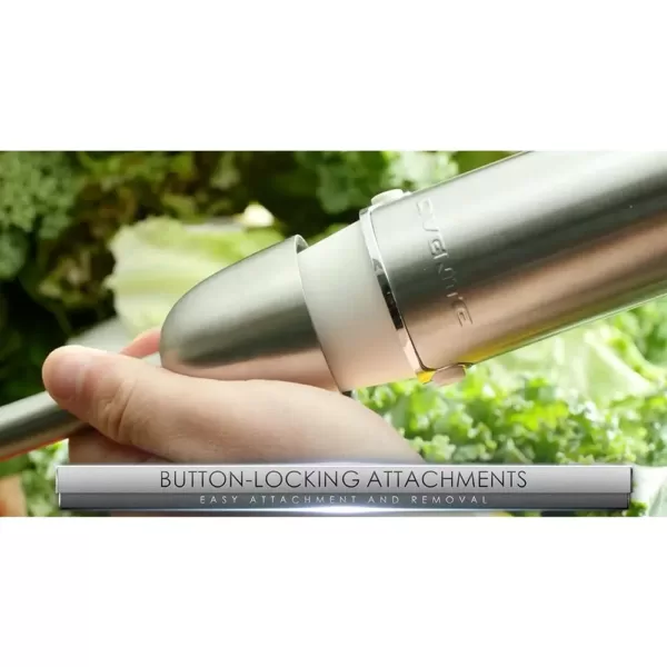 Ovente 6-Speed White Immersion Blender with Chopper and Whisk Attachment