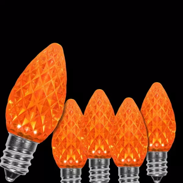 Wintergreen Lighting OptiCore C7 LED Orange Faceted Replacement Light Bulbs (25-Pack)