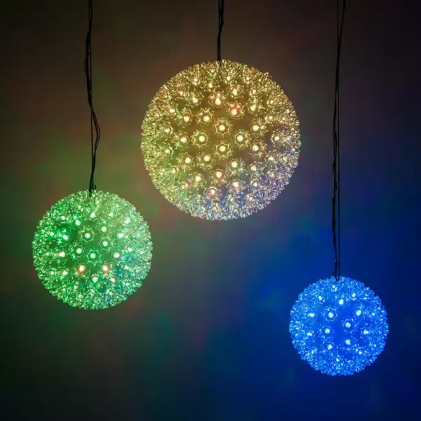 Wintergreen Lighting 7.5 in. 120-Light LED Color Changing Starlight Sphere with Remote Control