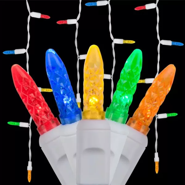 Wintergreen Lighting 7 ft. 70-Light LED M5 Multi-Color Icicle Light Set