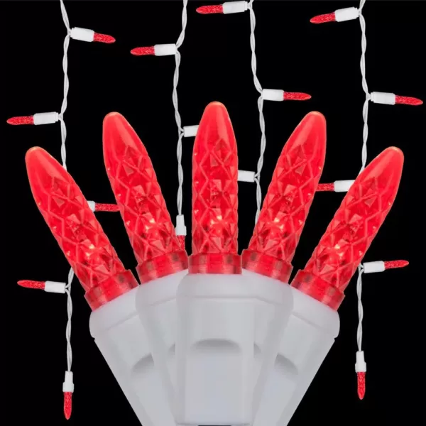 Wintergreen Lighting 7 ft. 70-Light M5 LED Red Icicle Light Set