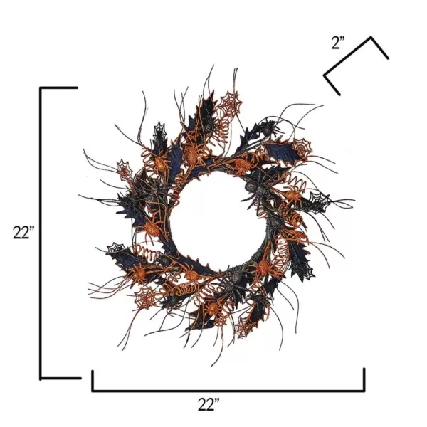 Worth Imports 22 in. Halloween Spider Wreath