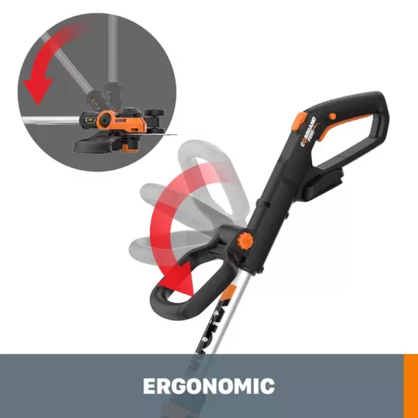 Worx POWER SHARE 20-Volt 12-in Cordless Grass Trimmer/Edger, Wheeled Edging, Command Feed (Bare Tool)