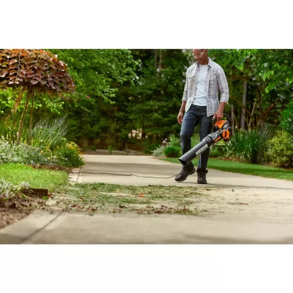 Worx 70 MPH 620 CFM 12-Amp Electric 3-in-1 Blower/Mulcher/Yard Vacuum Handheld Trivac with Shoulder Strap