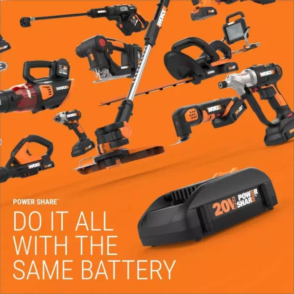 Worx Power Share 20-Volt Cordless and Brushless Multi-Speed 1/4 in. Hex Impact Driver with Quick Change Chuck (Tool Only)